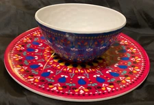 Melamine 6 oz Bowl or Cup & 6.75" Appetizer or Dessert Plate Coordinating Set
