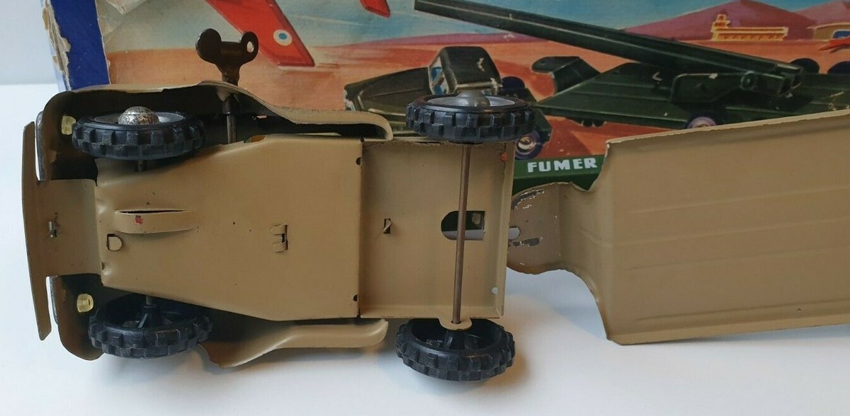Camion Militaire Lance-FJ – Jouet Ancien En Tôle – France – Boîte D'origine Joustra