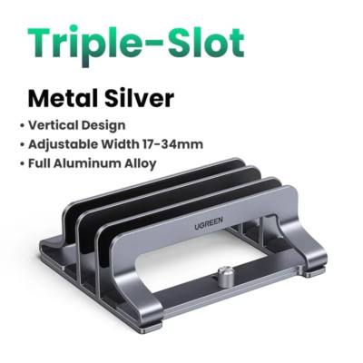 Vertical Laptop Stand for Macbook Air Pro Triple Slots Aluminum Notebook Stand f