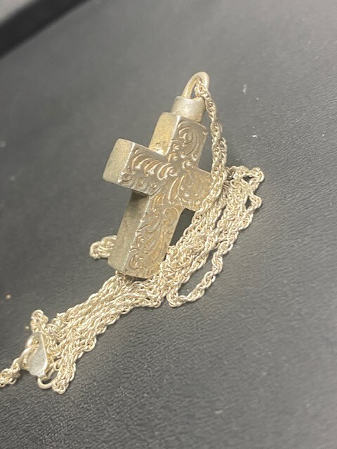 SOLID CAST 925 STERLING SILVER  CROSS WITH COMPAR… - image 5