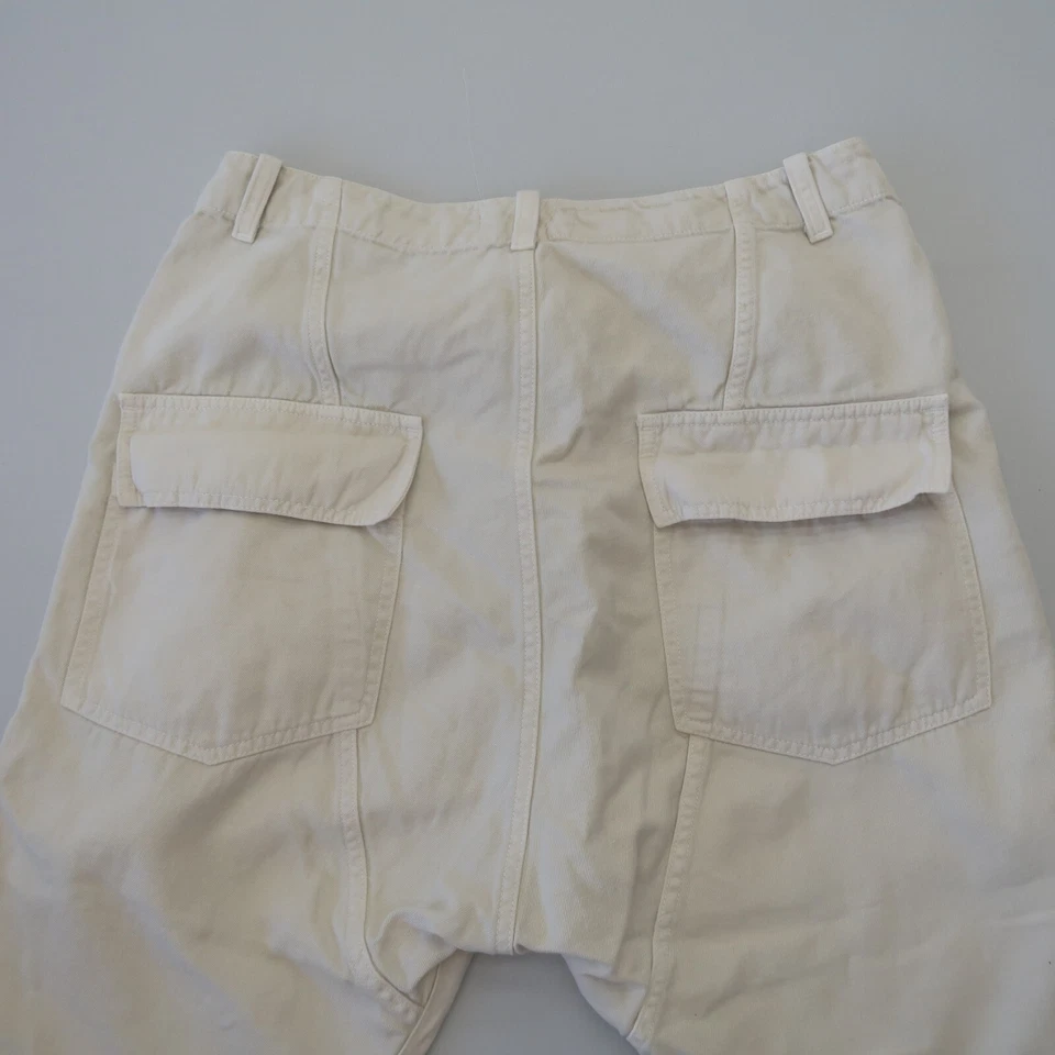Pantalones holgados Nili Lotan Luna mezcla de lino talla 6 crema entrepierna caída Foto 4 de 4