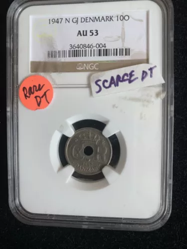1947 N GJ DENMARK 10 ORE AU 53 NGC