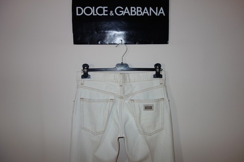 Dolce&Gabbana Black Label 14GOLD Logo Plate Off-White Jeans 44 IT 31 tendance US MadeInIT