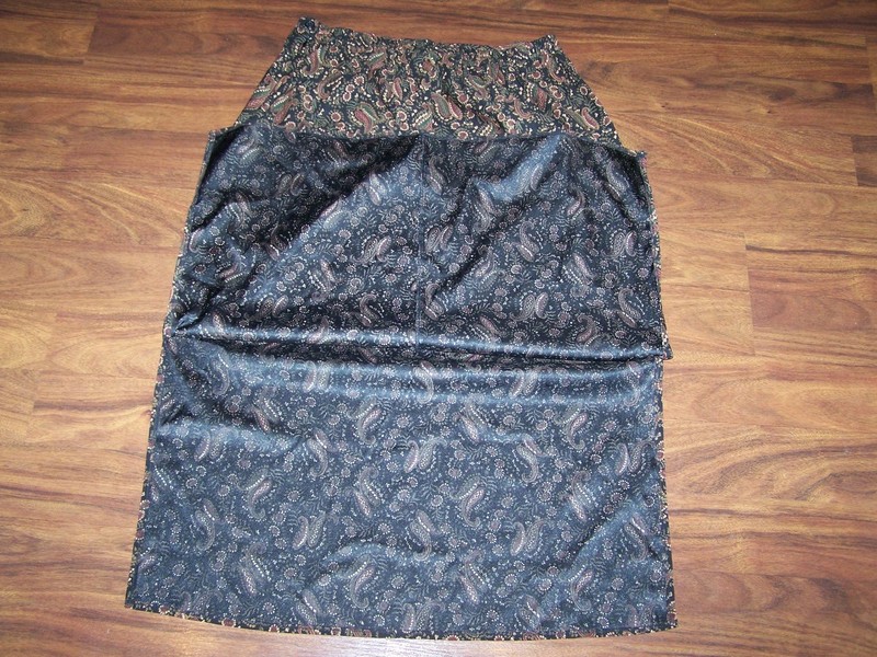 Women's Black & Brown Paisley Print Skirt by Notations Plus Size 1X EUC