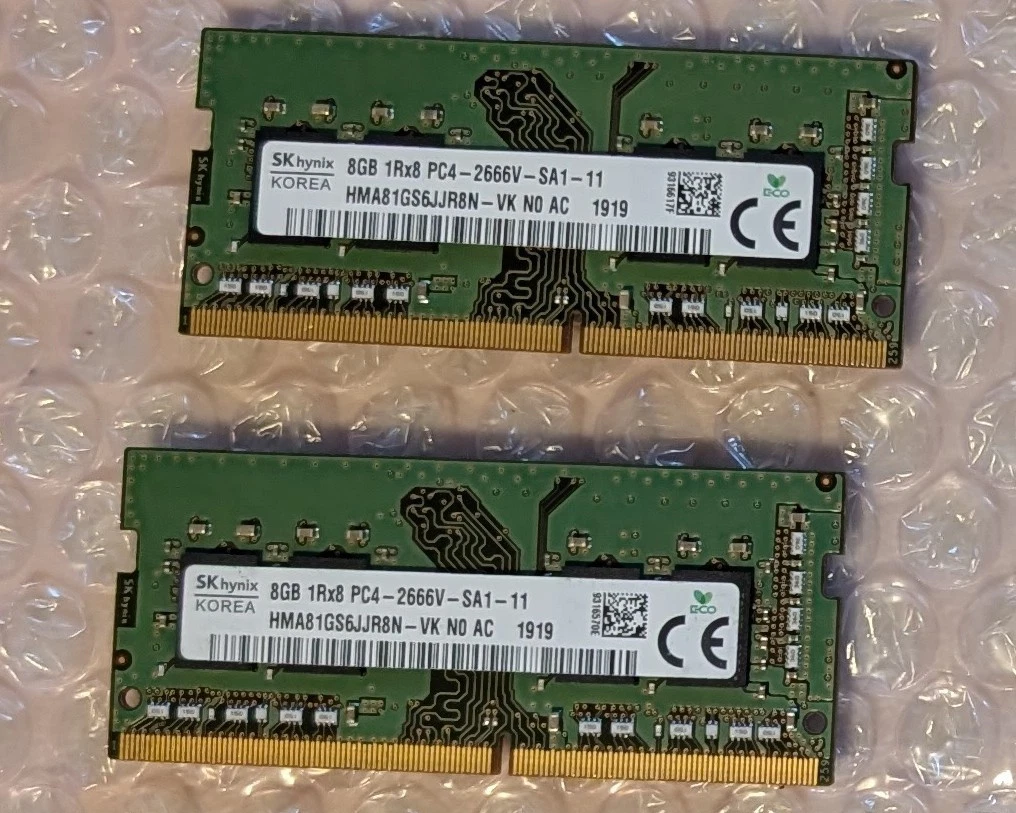 パーツ SK hynix PC4-2666V-UA2-11 DDR4 2666MHz 8GB×2枚 計16GB