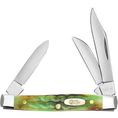 CASE XX POCKET KNIFE LIZARDSKIN CORN COB JIG BONE SMALL STOCKMAN