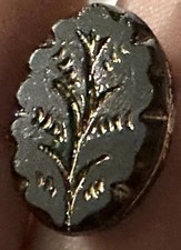 Lot 9 Antique Victorian Black French Jet Glass Leaf Buttons Gold Luster Azabache