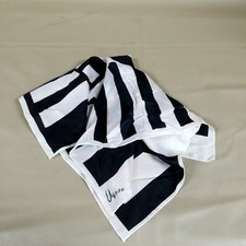 VTG Vera Neumann 21" Square Neck/Head Scarf Black  White Abstract Piano Keys