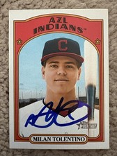 Milan Tolentino Signed Autographed 2021 Topps Heritage Minor League #15 IP AUTO!