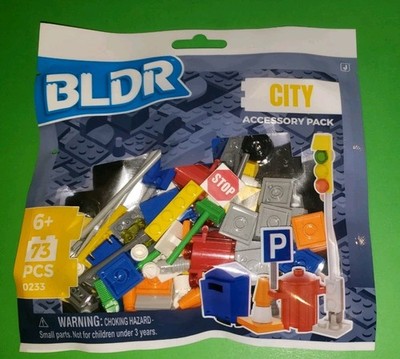 BLDR City Accessory Pack - Traffic Lights Printed Tiles 73pcs 0233 New Jazwares 