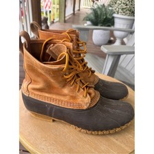 L.L. Bean Bean Boots 8" Leather Duck Hunting Boots USA Women's 9.5 Made in Maine