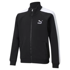 PUMA Classics T7 Track Jacket Youth Girls Black Casual Athletic Outerwear 530210