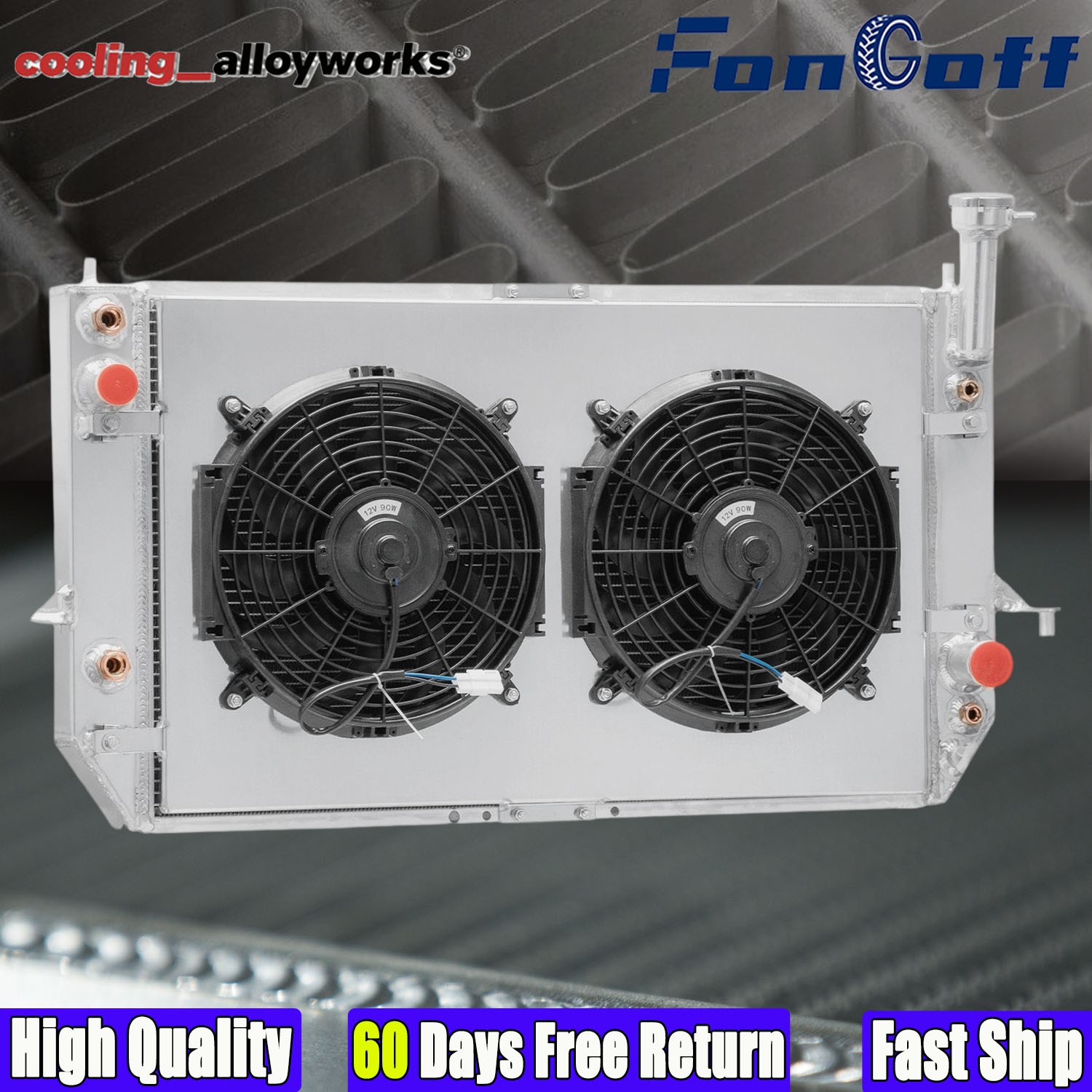 3 Row Radiator Shroud Fan Kits Fit 1996-2005 Chevy Astro/GMC Safari Base 4.3L V6