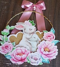 HAGNA 2 Ghirlande Pasquali A Forma Di Coniglio – 2 Metri Di Festoni In Feltro Colorato E Bianco, Decorazioni Per Casa E Tavola