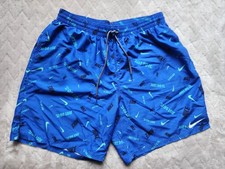 Nike Just Do It "Logo Fetti" Blue Swim Shorts/Trunks Mens XL