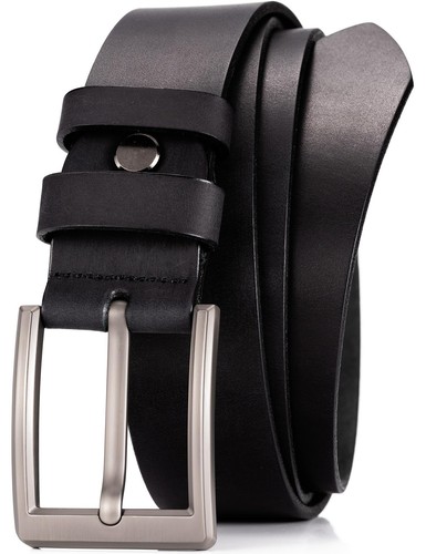 Handmade Full Grain Leather Casual Belts for Men,100% Italian Real Solid Dura...