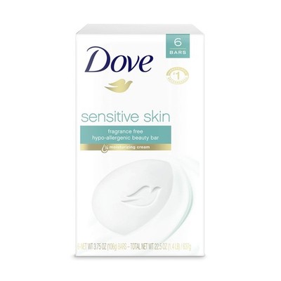 Dove Sensitive Skin Beauty Bar 22.5oz Hypoallergenic Moisturizing Soap for Fa...