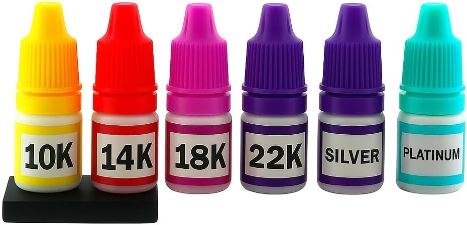 Kit prueba acido para oro plata 999 925 con piedra detecta metales valiosos