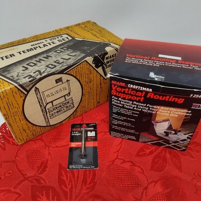 3X Sears Craftsman Router Template Set 9-2573 Support 25499 n Bit Vtg NOS USA