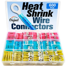 600Pcs Heat Shrink Wire Connectors Kit   Waterproof Auto  Marine Crimp Set
