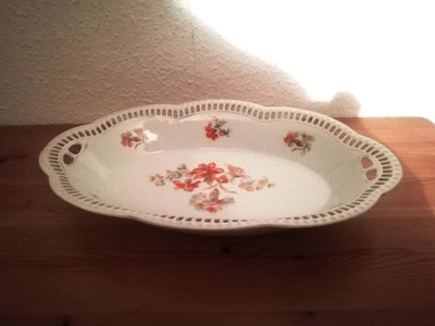 Bavaria Schumann Arzberg Germany Porzellan Durchbruch Schale ca. 17,5 cm x 30 cm