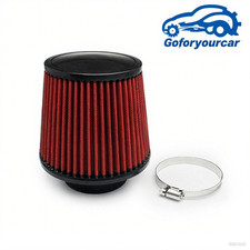 3 76mm High Flow Inlet Cleaner Dry Filter Cold Air Intake Cone Replacement Red 3 76mm High Flow Inlet Cleaner Dry Filter Cold Air Intake Cone Replacement Red