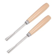 9mm Tip 6.5" Length Carbon Steel Straight Half-round Wood Carving Chisels 2pcs