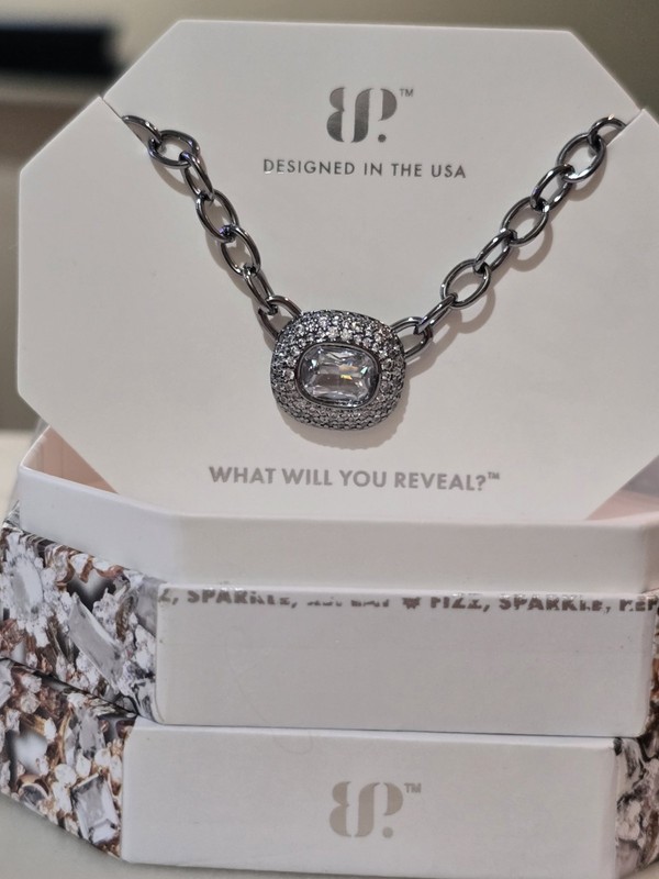 Bomb Party April 2025 Necklace “A Grand Statement” NK70018 On Hematite Plating