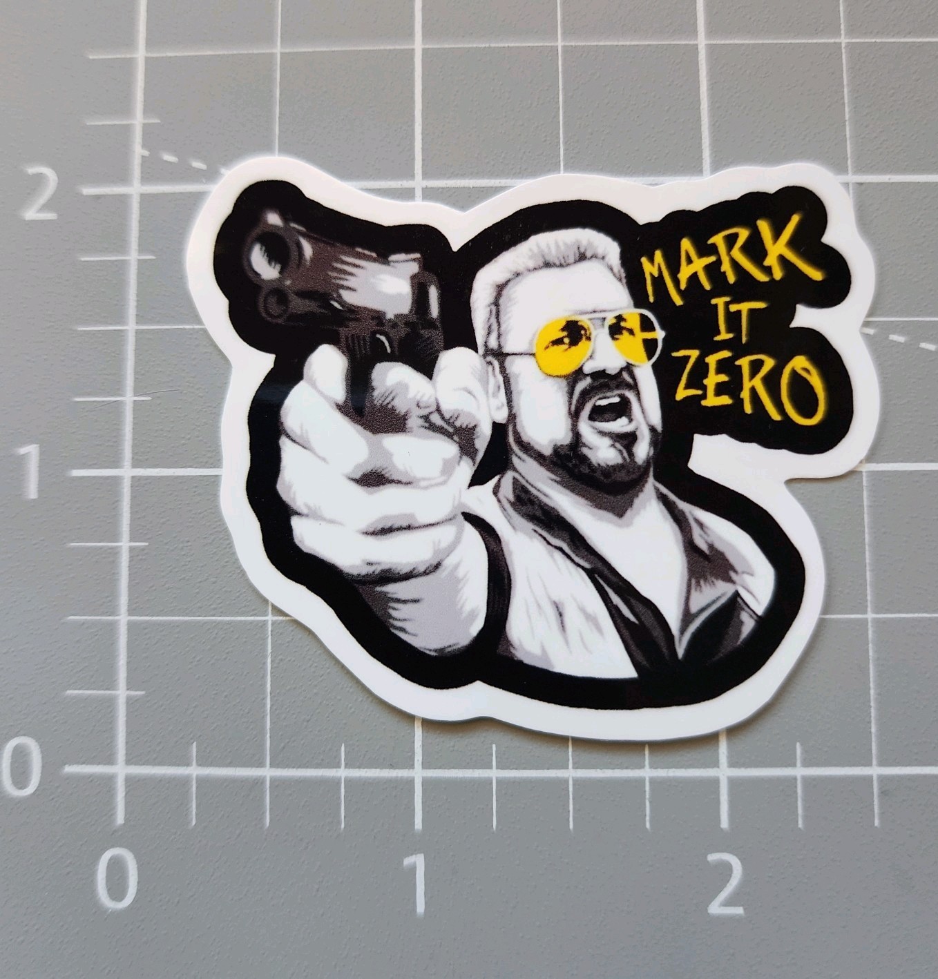 The Big Lebowski ~ 2" Vinyl Sticker ~ Walter  ~ Mark It Zero!  ~ Over the line! 