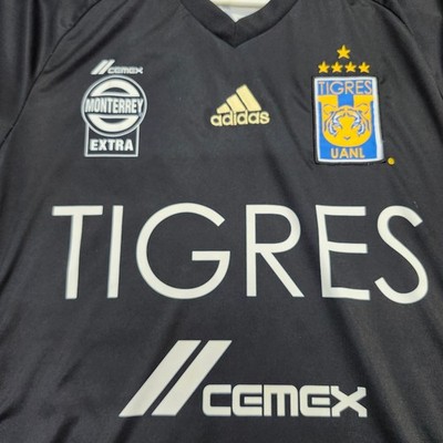 Tigres UANL Soccer Jersey Black Gold Climacool Cemex Adidas Mens