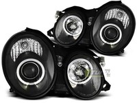 Scheinwerfer Paar Mercedes Clk W208 97-02 Angel Eyes Schwarz