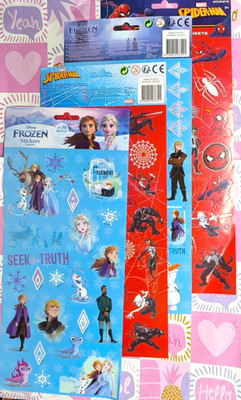 Disney Frozen & Marvel Spiderman Aufkleber Set  Sticker Basteln Stickerbögen DIY