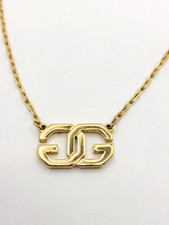 GIVENCHY GG Logo Gold Tone Pendant Necklace