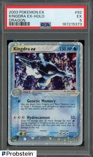 2003 Pokemon Ex Dragon #92 Kingdra Ex - Holo PSA 5 EX