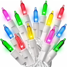 Multicolor String Lights with White Cord Indoor Outdoor