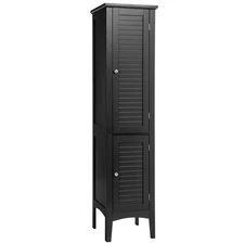 Bathroom Freestanding Storage Cabinet Linen Tower Living Room Kitchen Black