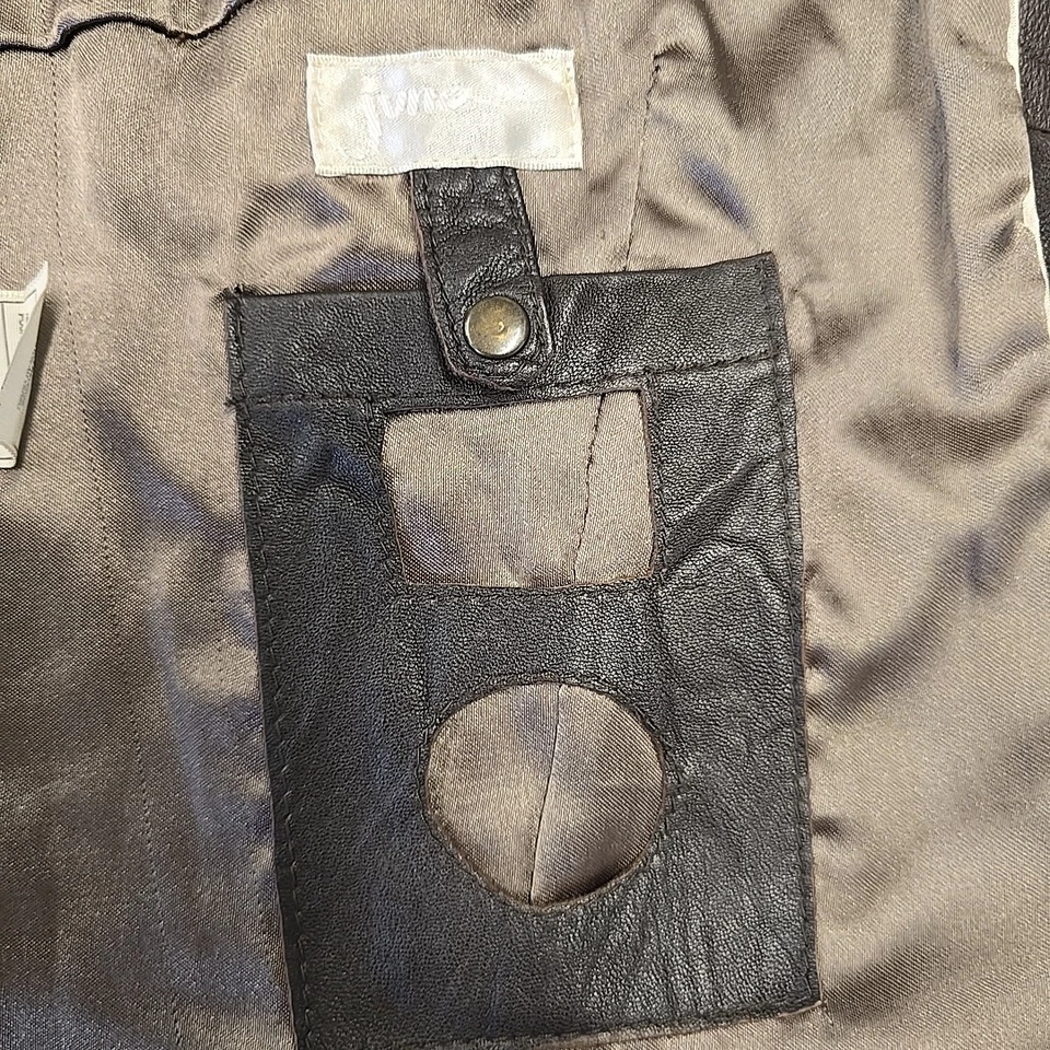 JUNIO Mujer Motociclista Chaqueta Chaleco Cuero Genuino Marrón Talla M Moto Anthropologie  Foto 4 de 4