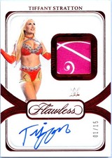 TIFFANY STRATTON 2024 FLAWLESS WWE RUBY RED COSTUME PATCH SIGNATURE AUTO SP 1/15