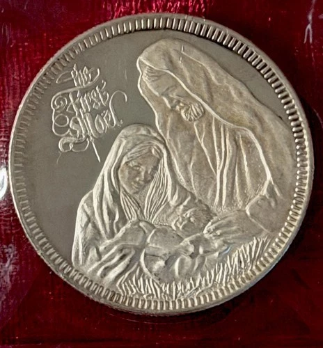 1 Troy Oz .999 Silver Round Nativity First Noel Christmas Religious Art Bullion