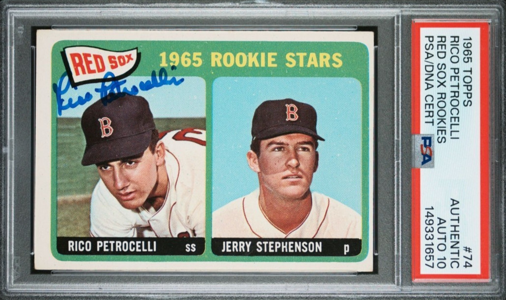 1965 Topps #74 Rico Petrocelli Signed Rookie Card Autograph RC PSA 10 Auto