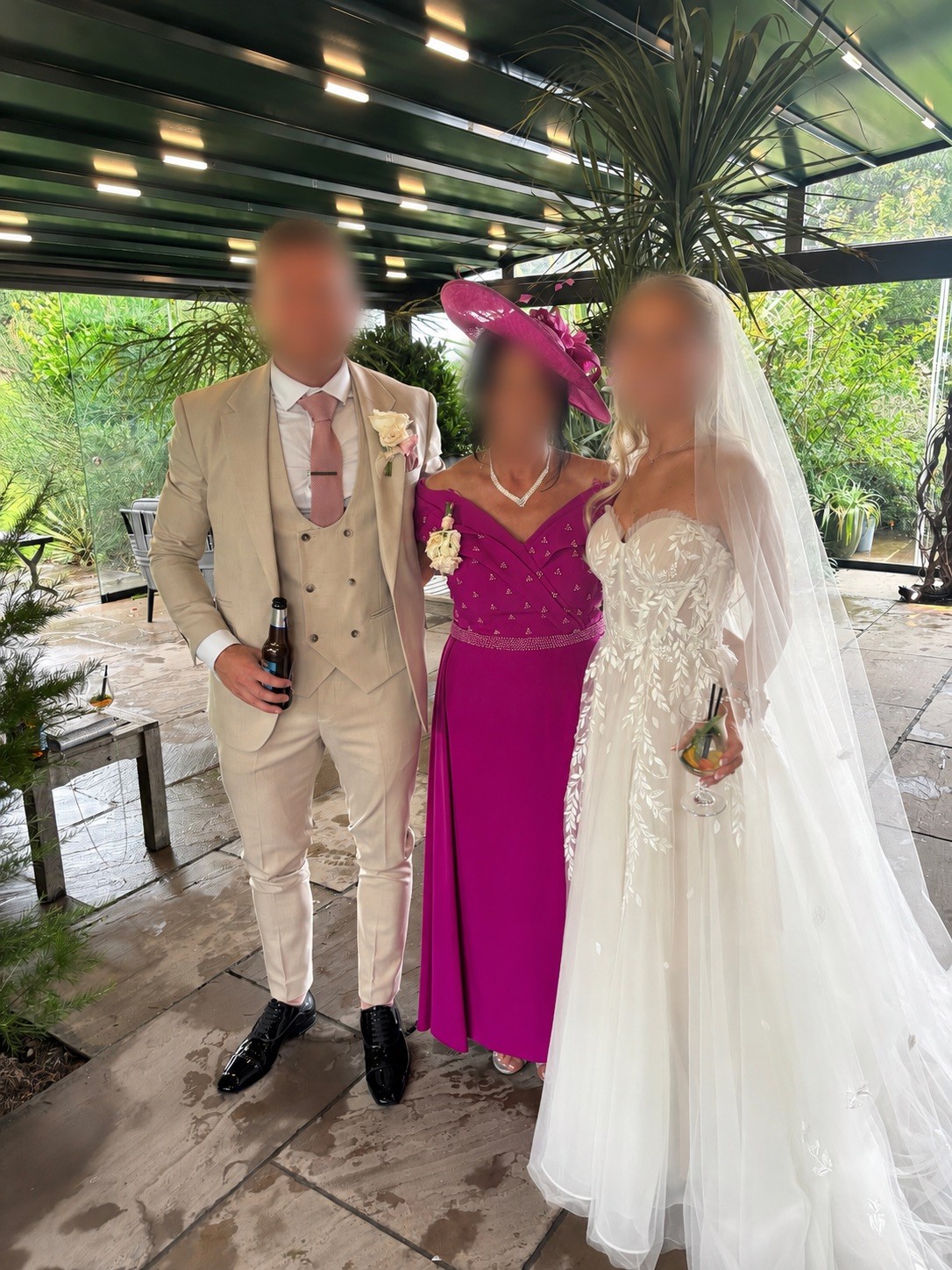 Veni Infantino Size 12 Magenta Dress & Nigel RAYMENT Mother of The Bride Wedding image 4