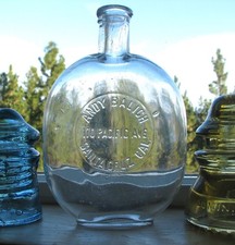 nice ANDY BALICH / SANTA CRUZ, CALIFORNIA old Pumpkinseed whiskey flask PINT