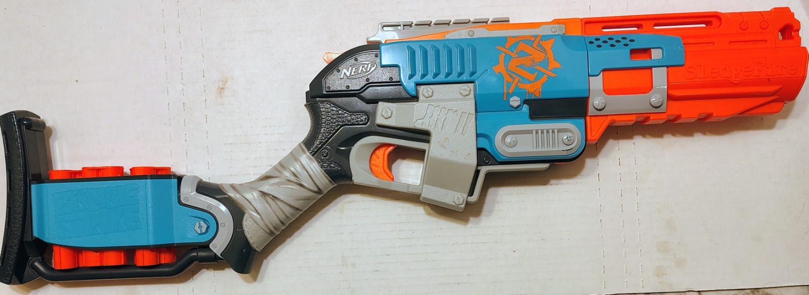 Nerf Zombie Strike Sledgefire Shell Blaster dart gun NO SHELLS TESTED FREE SHIP