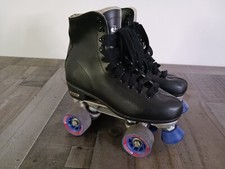 Vintage Chicago Roller Skates Black Faux Leather Mens Size 7 Womens 9