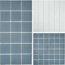 Carrelage Mosaïque Verre Crédence de Cuisine Brique Murale Bain Superweiß Gris
