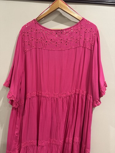 Autograph knee length 24 dress short sleeve v neck Plus summer Pink pockets - Picture 9 of 9