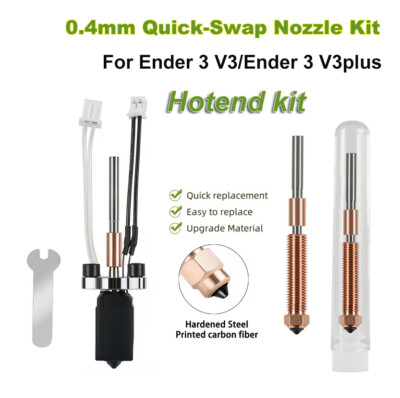 0.4mm Quick-Swap Nozzle Hotend Kit for Ender 3 V3/V3plus 3D Printer Accessories