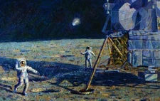 Alan BEAN " Lone Star Signed Limited Edition Giclee Canvas Apollo Astronaut art