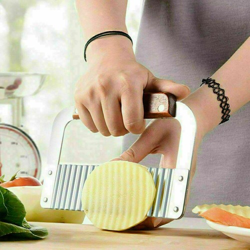 Stainless Steel Potato Chip Salad Vegetable Crinkle Cutter Kitchen Cutting Tools - Picture 8 of 12