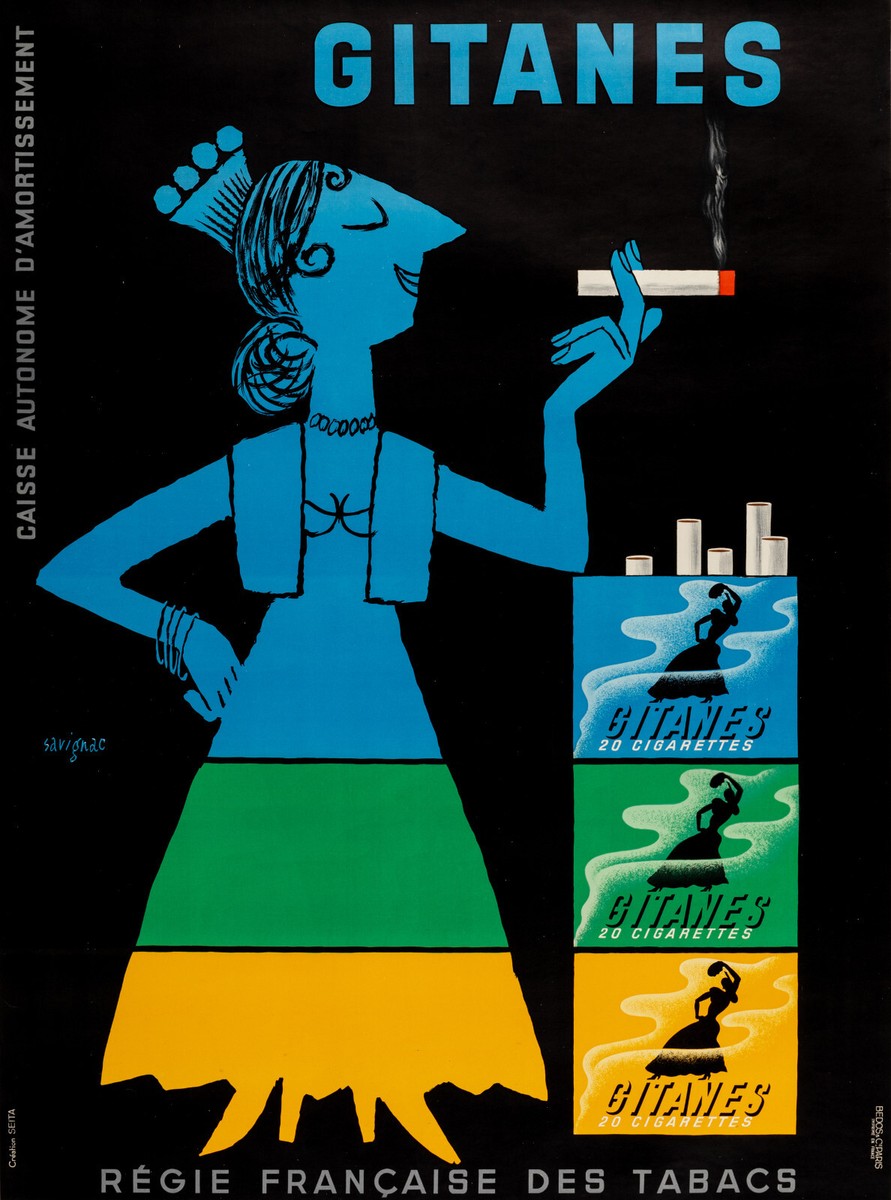 Original Vintage Poster - Savignac - Gitanes - Tobacco